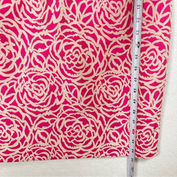 Maggy London Women’s  Sheath Dress V-Neck Sleeveless Pink White Back Zipper Sz 2 - Picture 9 of 12